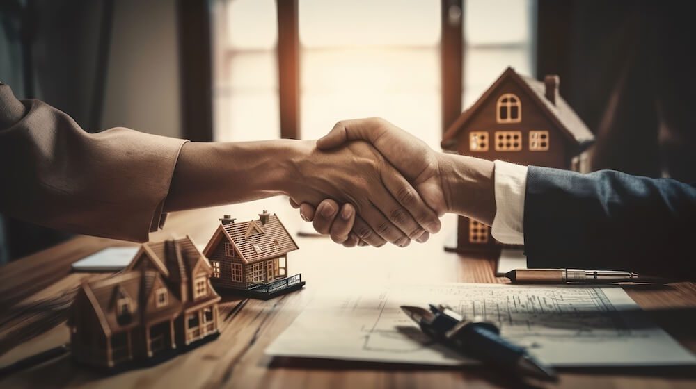 Real-estate deal handshake